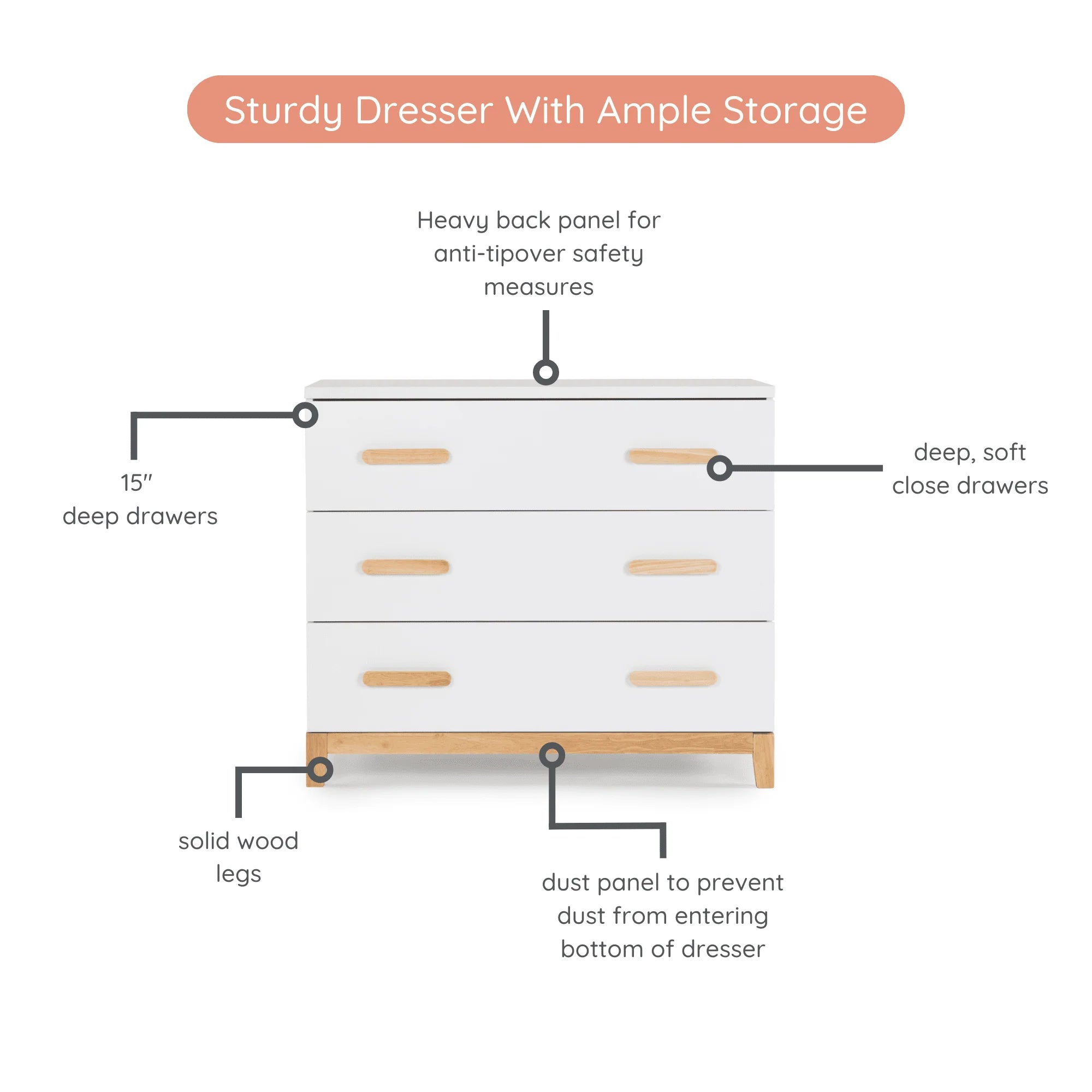 dadada Lala Little 3-Drawer Dresser- Strolleria