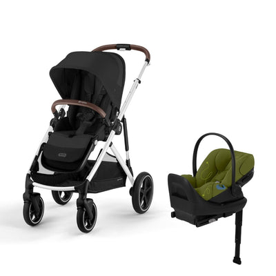 Cybex Gazelle S 2 and Cloud G Lux Travel System - Moon Black / Nature Green