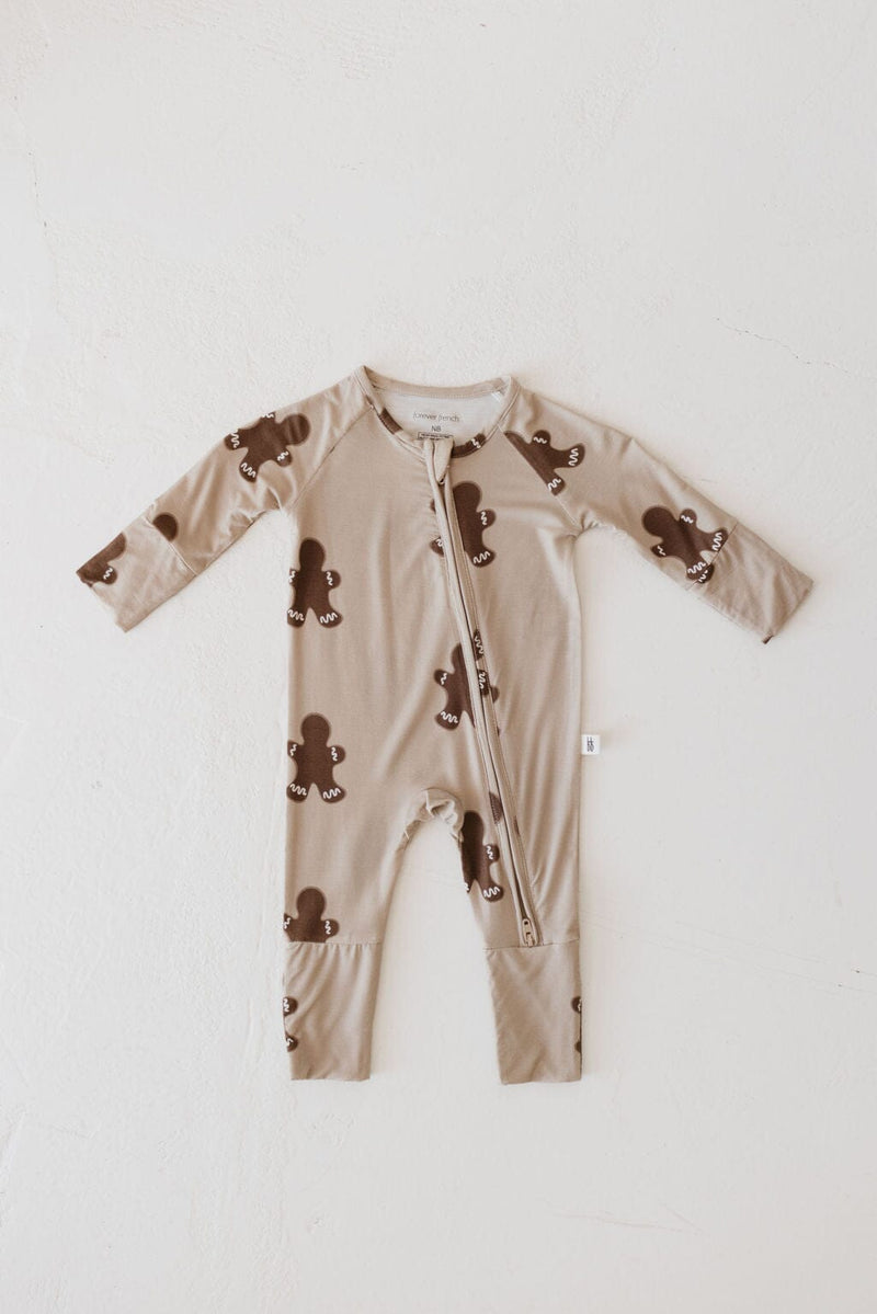 Forever French Baby - Bamboo Zip Pajamas | Gingerbread