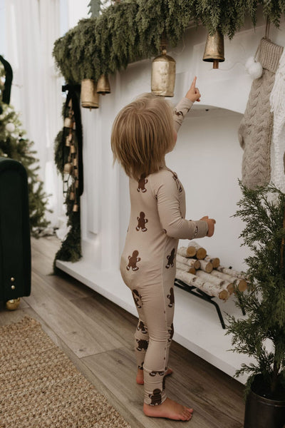 Forever French Baby - Bamboo Zip Pajamas | Gingerbread