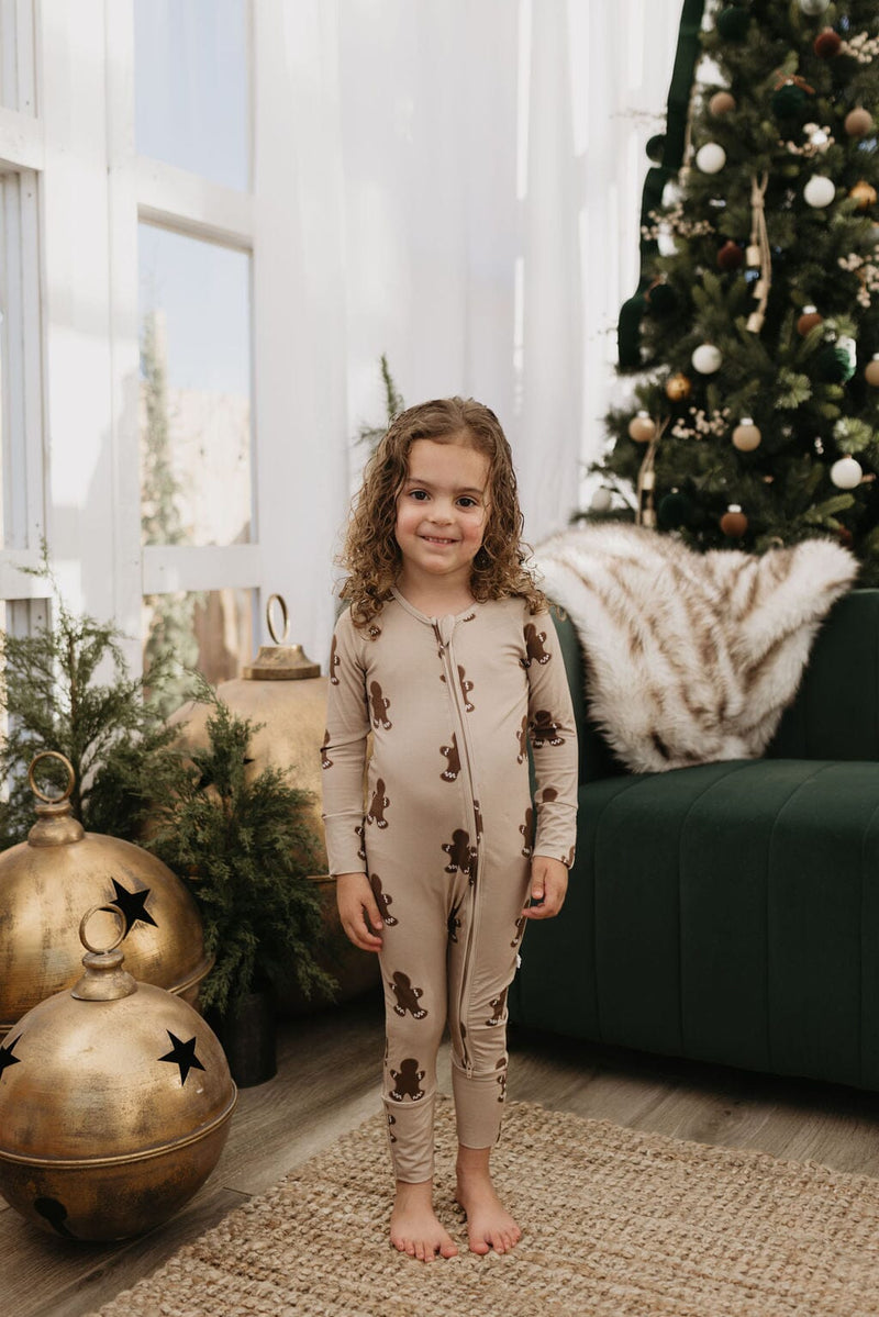 Forever French Baby - Bamboo Zip Pajamas | Gingerbread