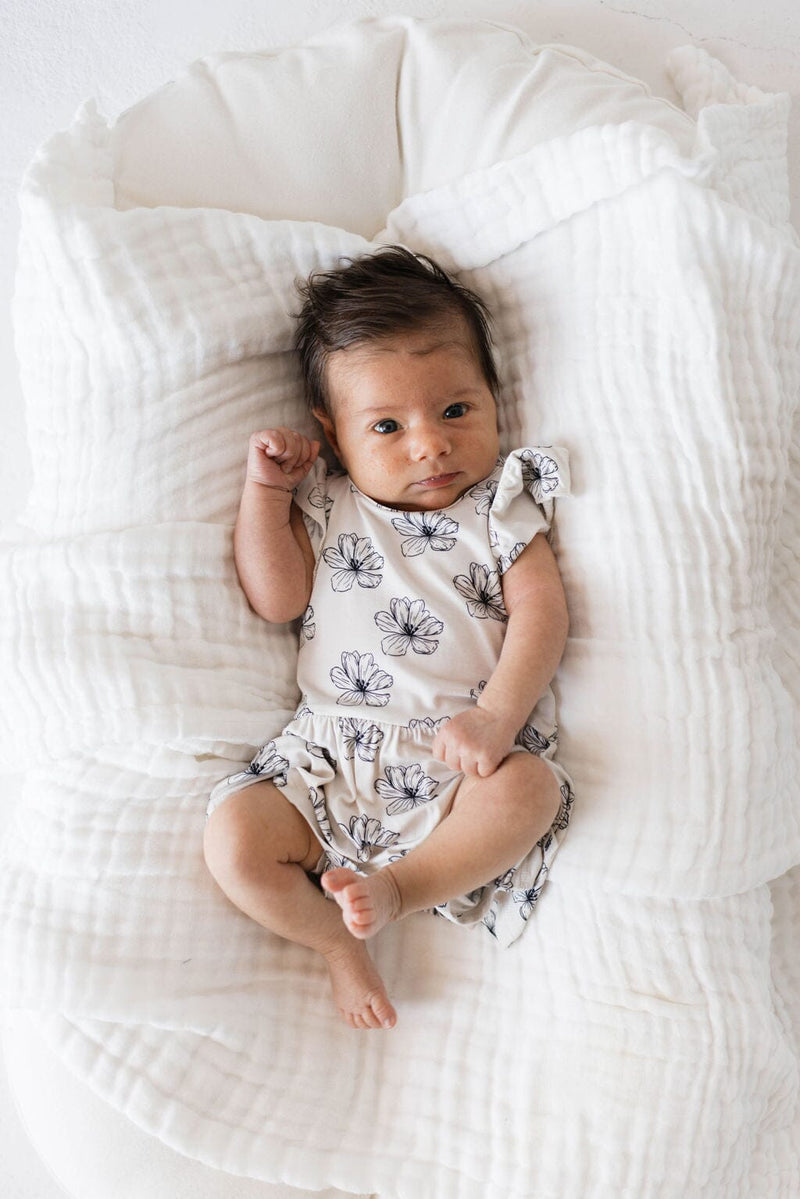 Forever French Baby - Bamboo Ruffle Romper | Desert Bloom