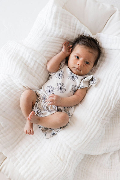 Forever French Baby - Bamboo Ruffle Romper | Desert Bloom