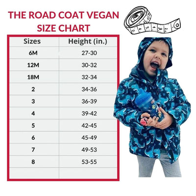 Onekid Car Seat Coat | The Road Coat Vegan - Navy Raptor Print