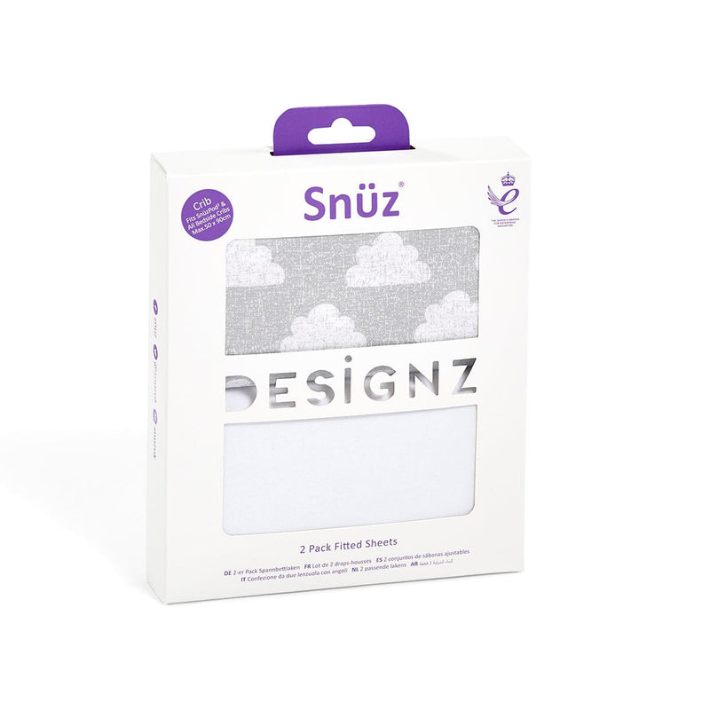 Snuz Twin Pack Bassinet Sheets - Cloud