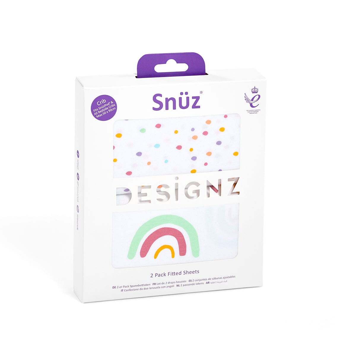 Snuz Twin Pack Bassinet Sheets - Multi Rainbow- Strolleria