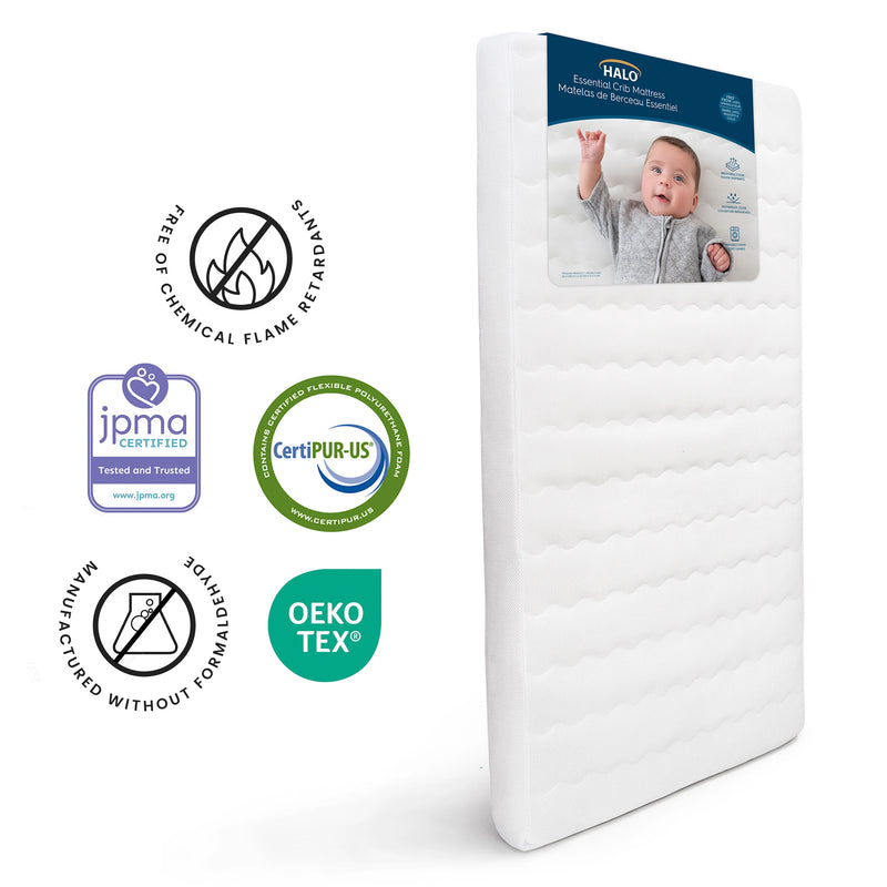 Halo Essential Breathable Crib Mattress - White- Strolleria