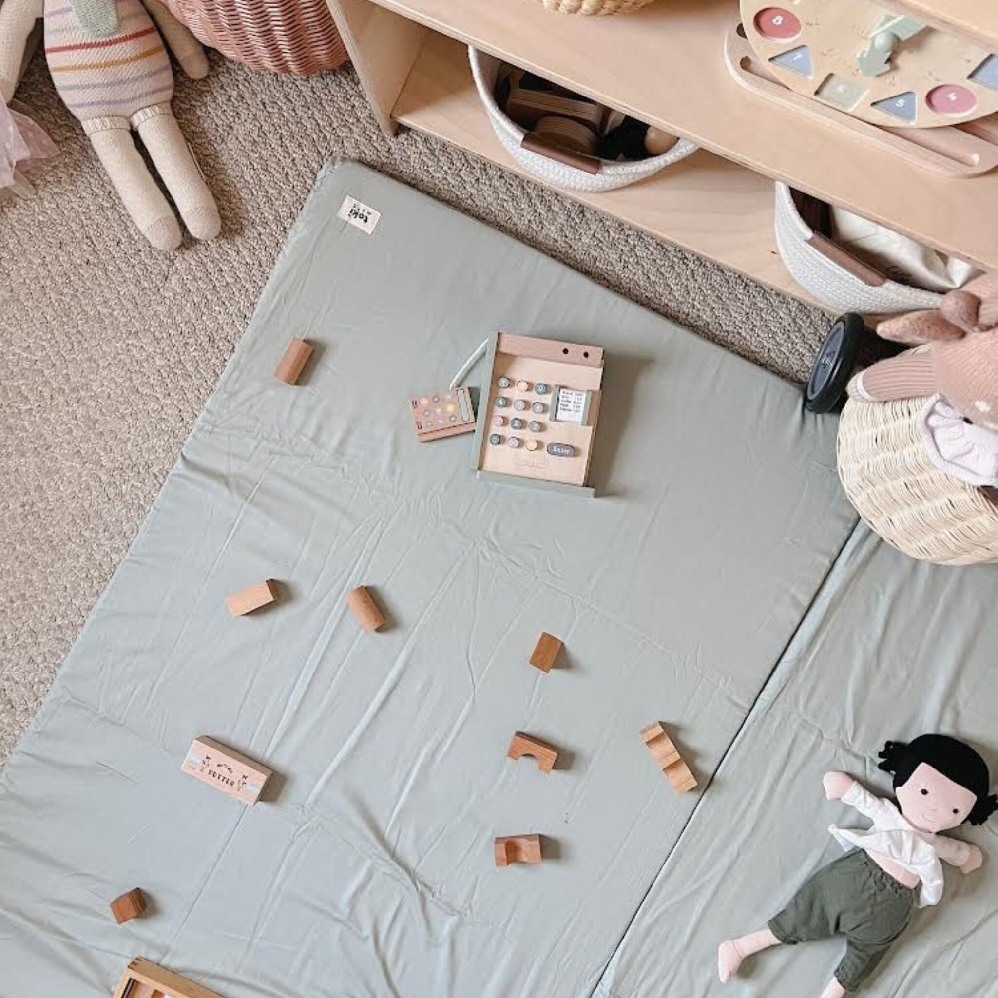 Toki Kids Sage + Breeze Organic Cotton Mat- Strolleria