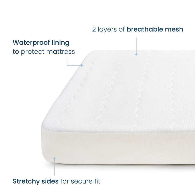 Halo Breathable Crib Mattress Cover - White- Strolleria
