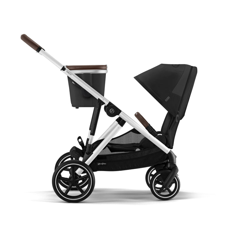 Cybex Gazelle S 2 Double Stroller and Cloud G Lux Travel System - Moon Black