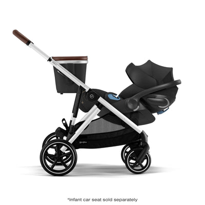 Cybex Gazelle S 2 Double Stroller and Cloud G Lux Travel System - Moon Black