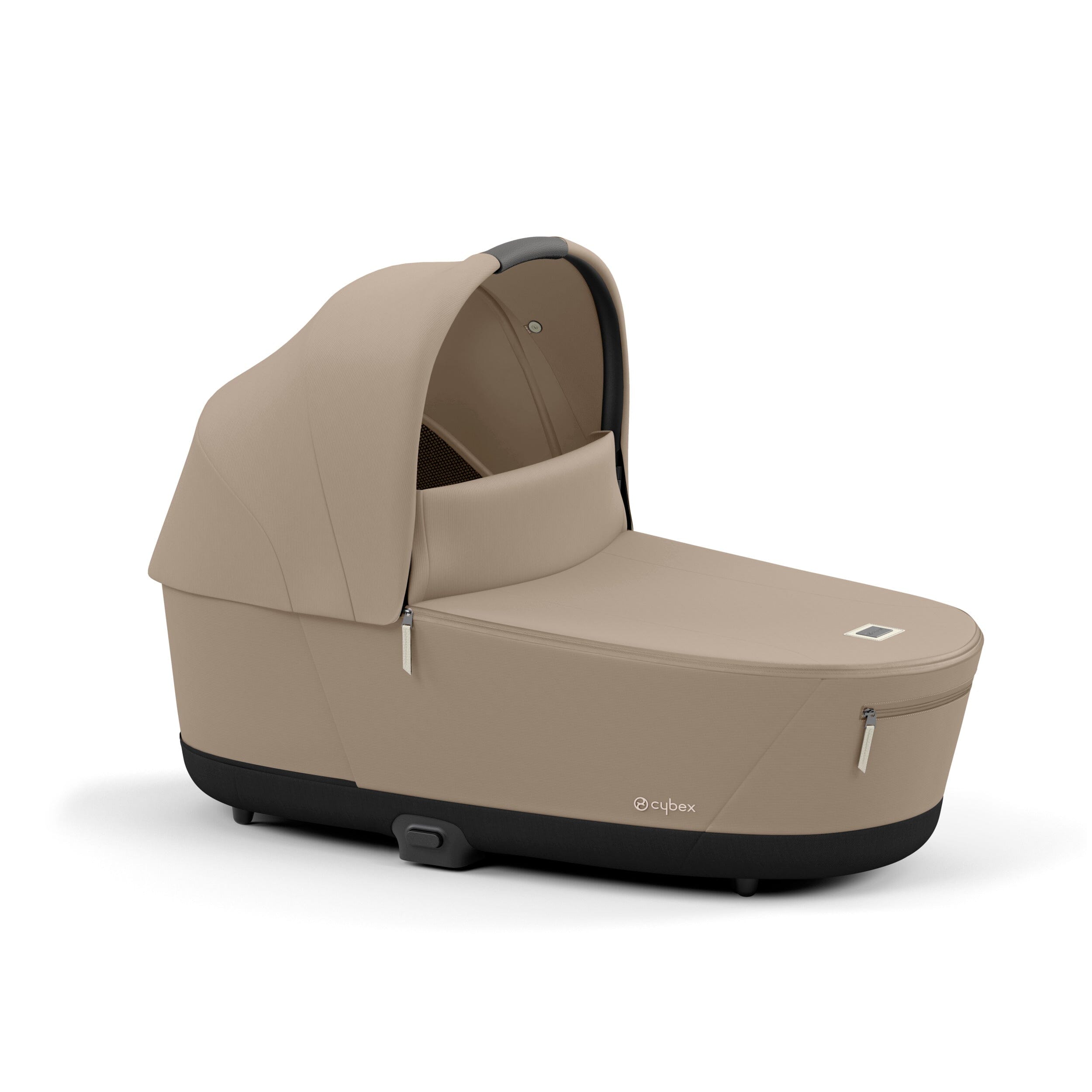 Beige Cybex Priam4 Lux Carry Cot - Three Quarter View | Strolleria