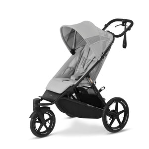Grey CYBEX Avi Spin Running Stroller - Front Angle View | Strolleria