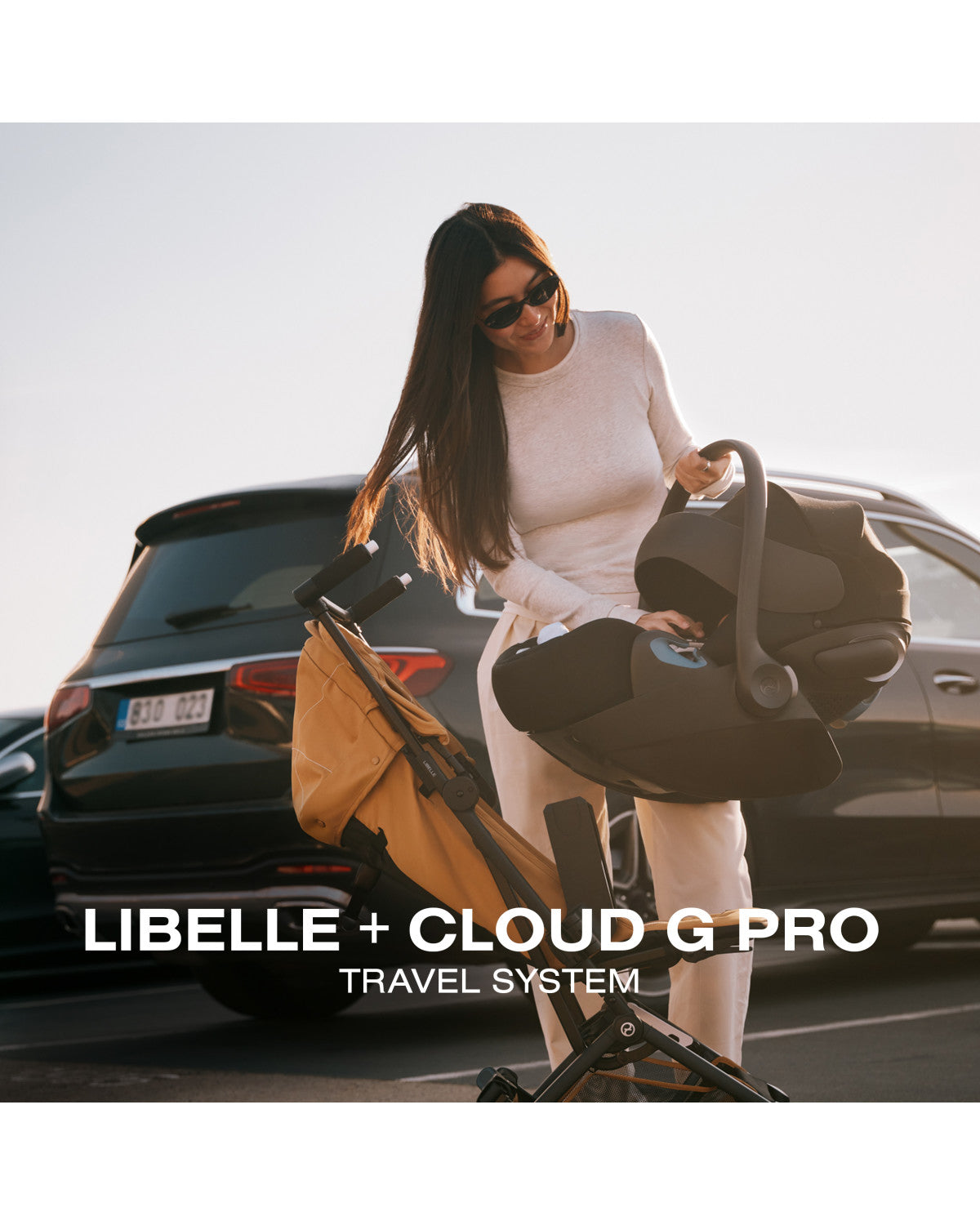 CYBEX LIBELLE Stroller + Cloud G Pro Infant Car Seat Travel System - Chocolate Brown- Strolleria