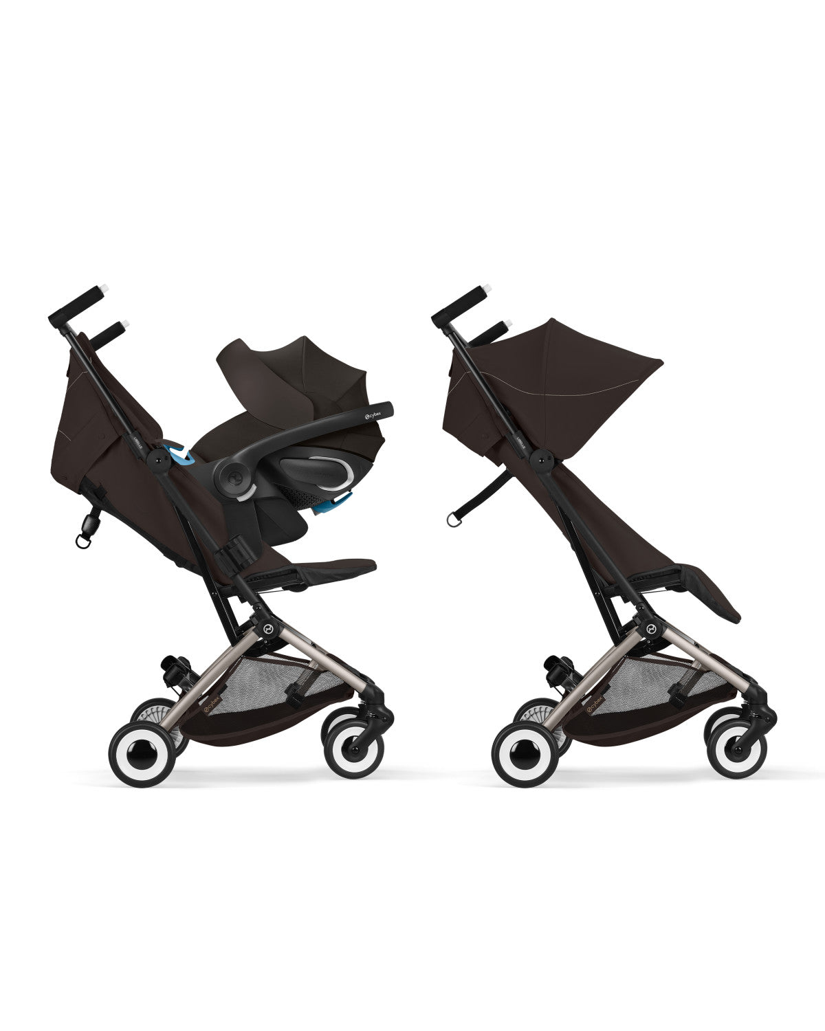 CYBEX LIBELLE Stroller + Cloud G Pro Infant Car Seat Travel System - Chocolate Brown- Strolleria