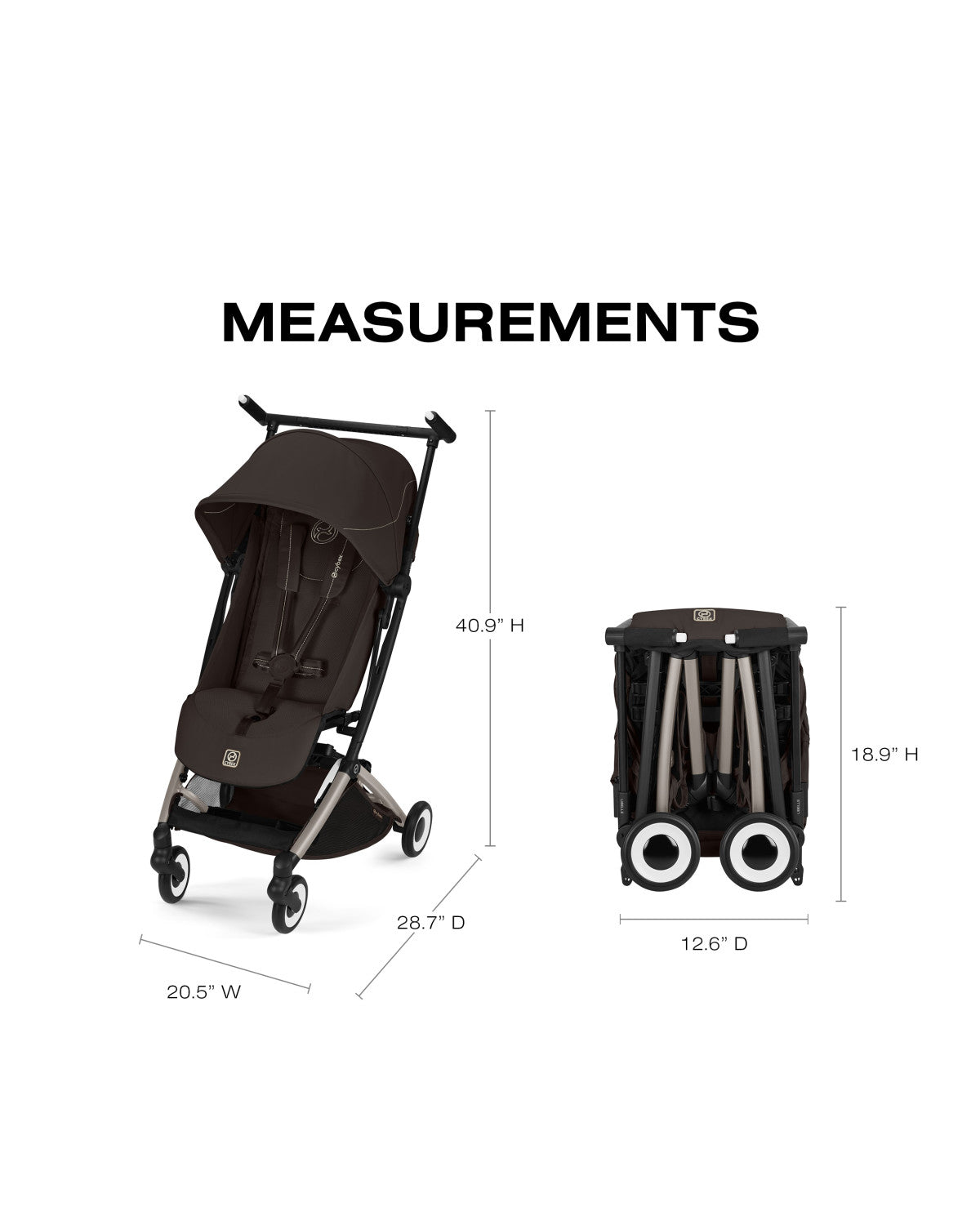 CYBEX LIBELLE Stroller + Cloud G Pro Infant Car Seat Travel System - Chocolate Brown- Strolleria