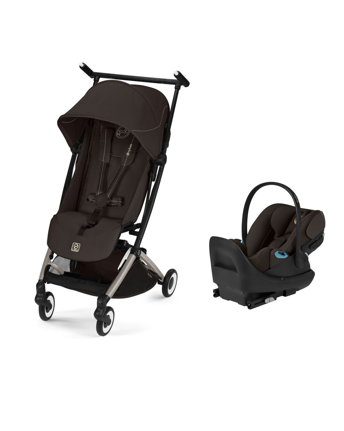 CYBEX LIBELLE Stroller + Cloud G Pro Infant Car Seat Travel System - Chocolate Brown- Strolleria