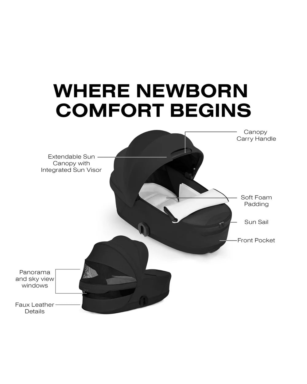 CYBEX MIOS/COYA Fold Lux Carry Cot - Style Collection- Strolleria