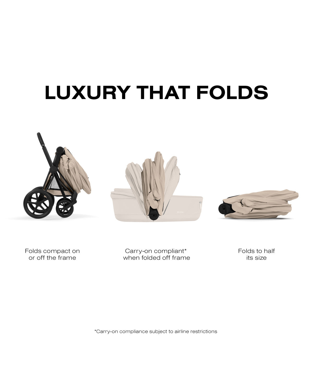 CYBEX PRIAM Fold Lux Carry Cot - Comfort Collection- Strolleria
