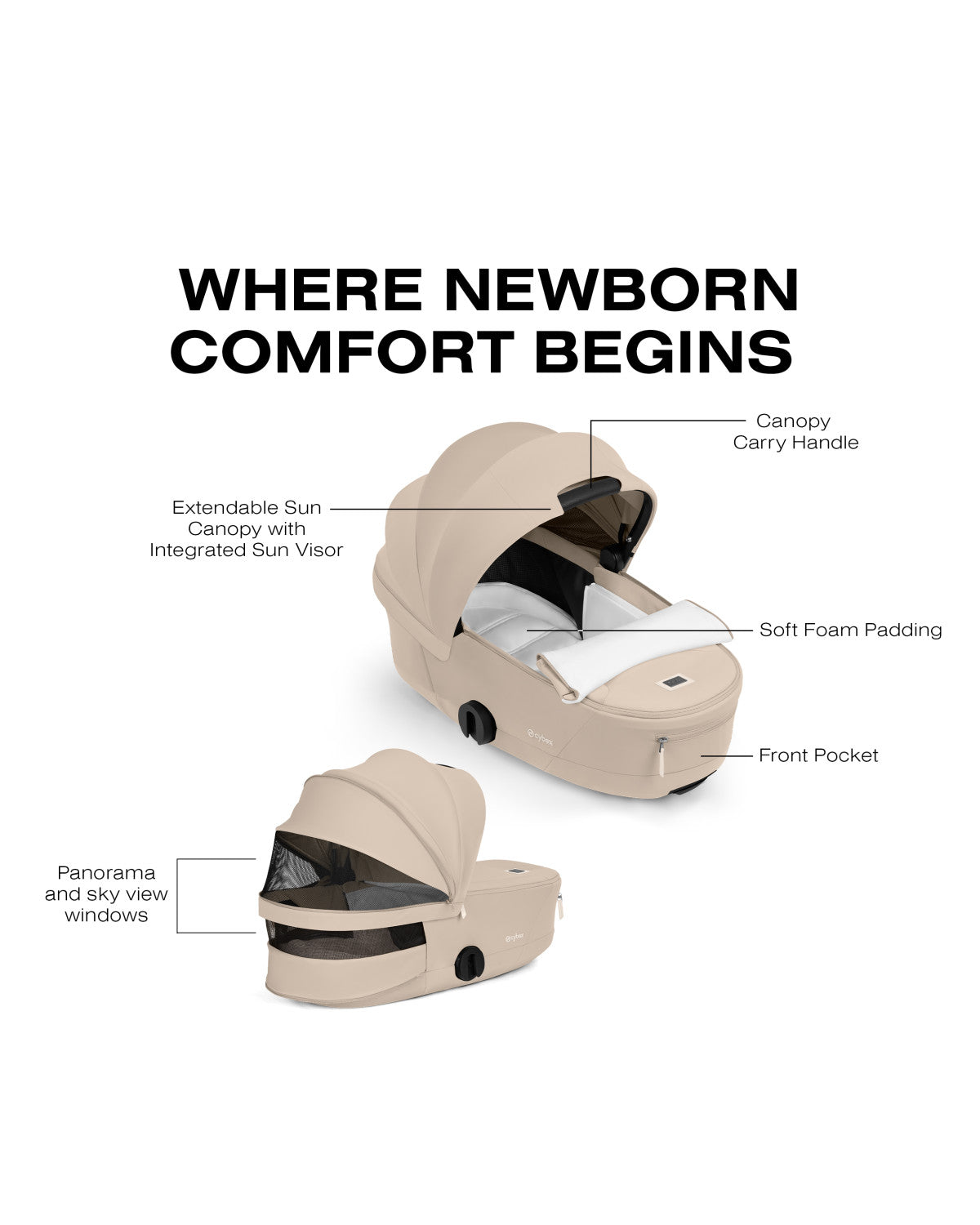 CYBEX MIOS/COYA Fold Lux Carry Cot - Comfort Collection- Strolleria