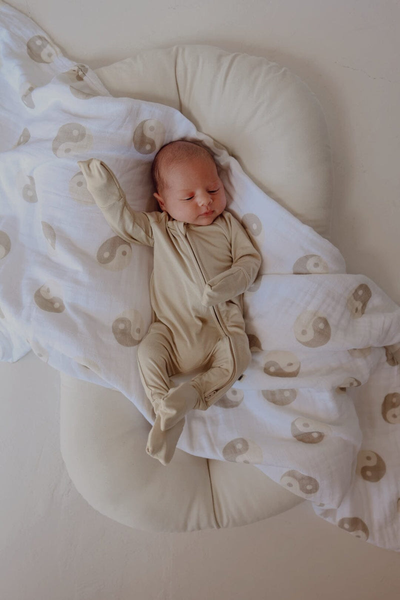 Forever French Baby - Bamboo Zip Pajamas | Limestone