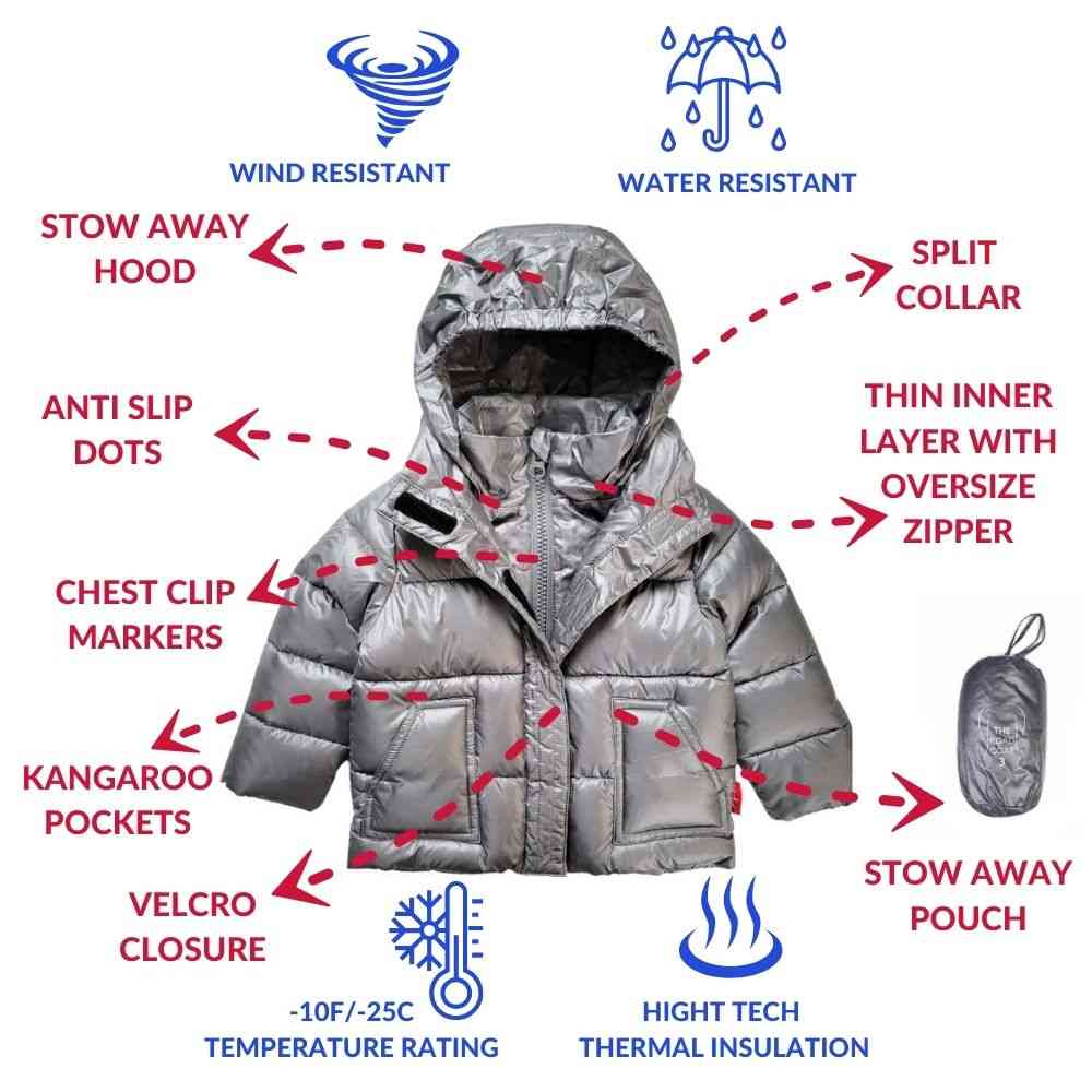 Onekid Car Seat Coat | The Road Coat Vegan - Platinum- Strolleria