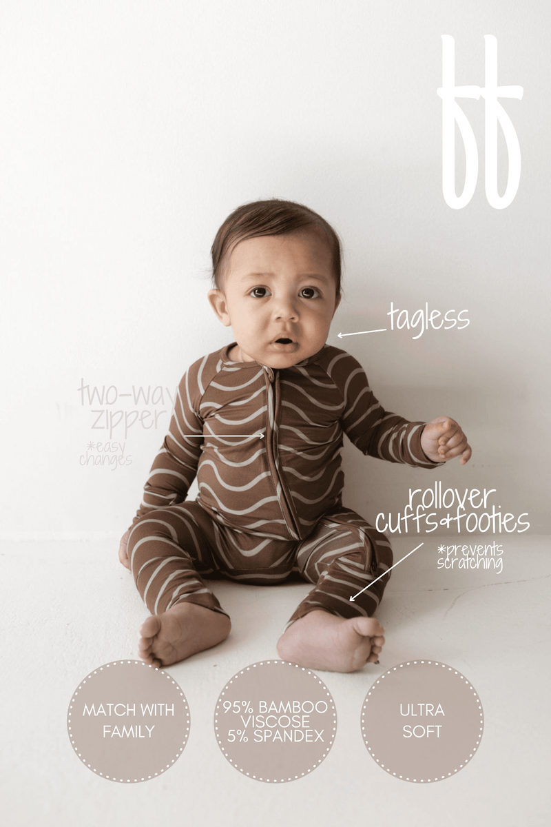 Forever French Baby - Bamboo Zip Pajamas | Static Waves