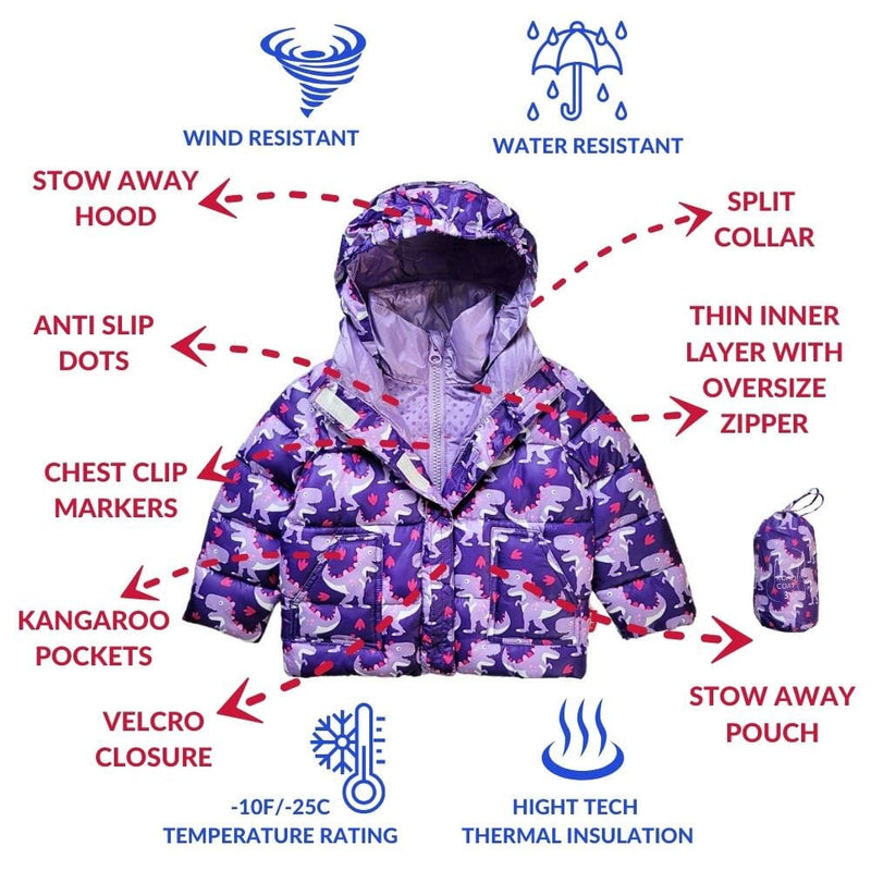 Onekid Car Seat Coat | The Road Coat Vegan - Purple Raptor