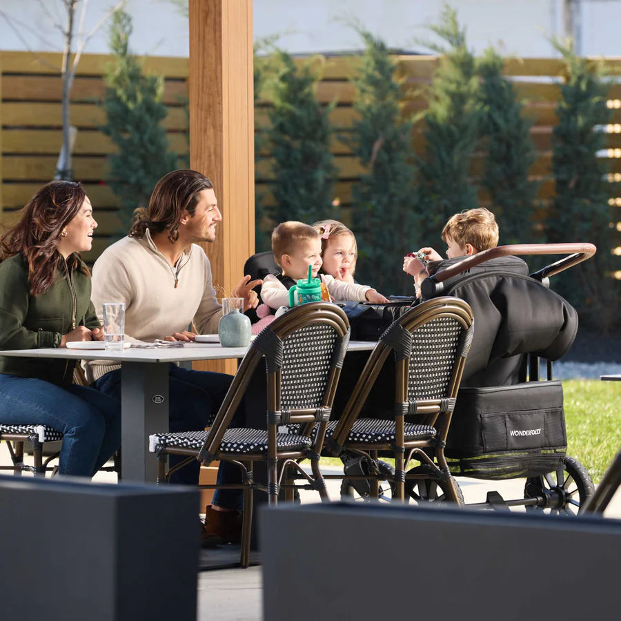 WonderFold W4 Luxe Pro 4-Seater Stroller Wagon - Jet Black- Strolleria