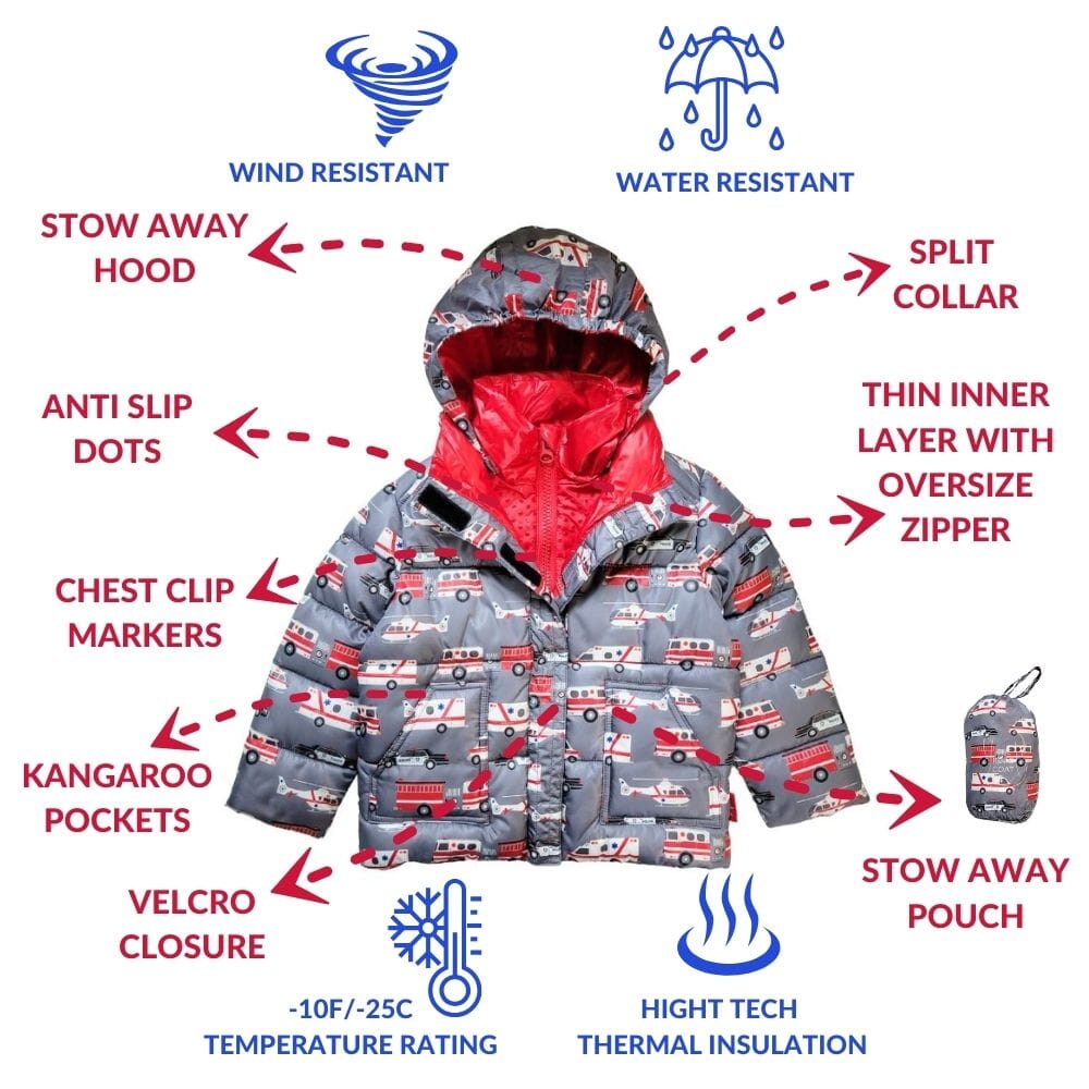 Onekid Car Seat Coat | The Road Coat Vegan - Rescue Print- Strolleria
