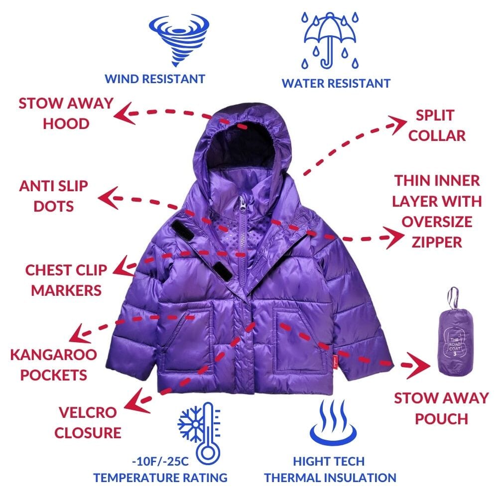 Onekid Car Seat Coat | The Road Coat Vegan - Purple- Strolleria
