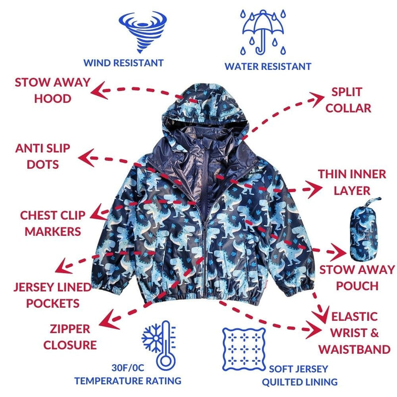 Onekid Car Seat Coat | The Road Coat Transition - Navy Raptor Print