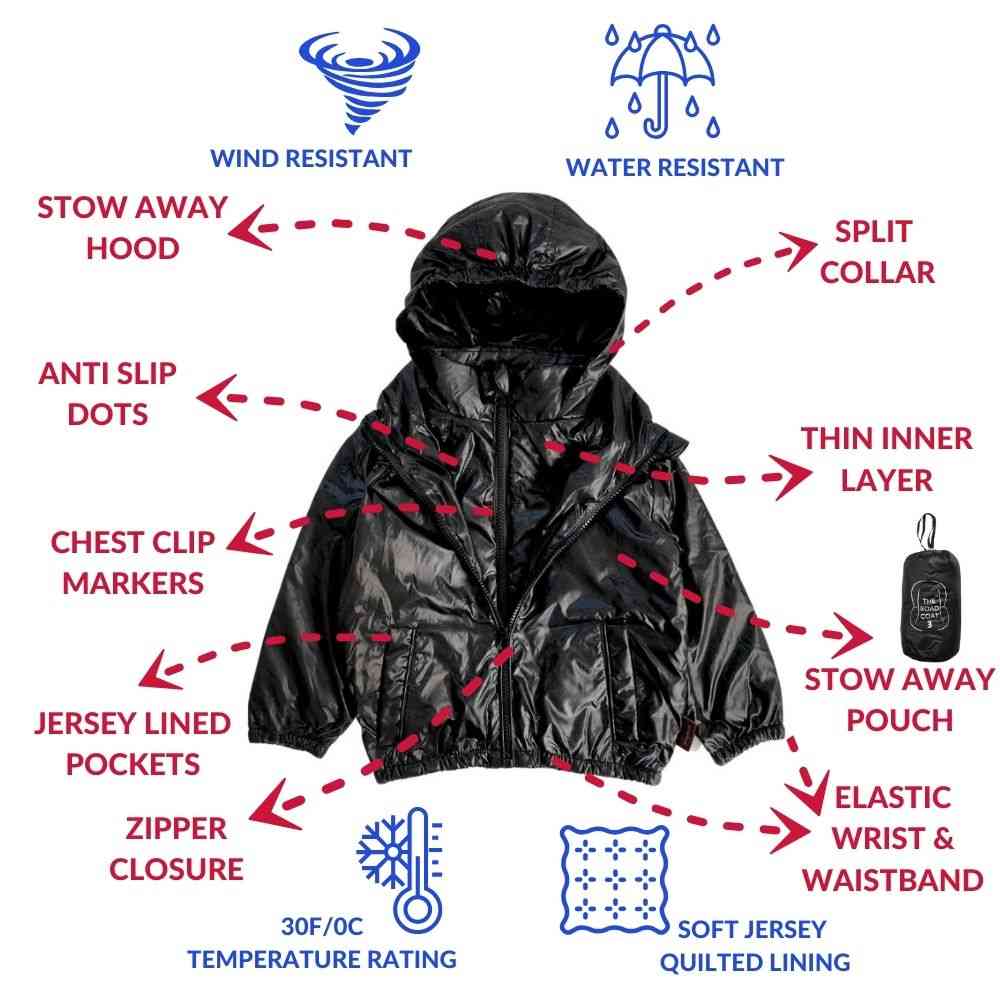 Onekid Car Seat Coat | The Road Coat Transition - Black- Strolleria