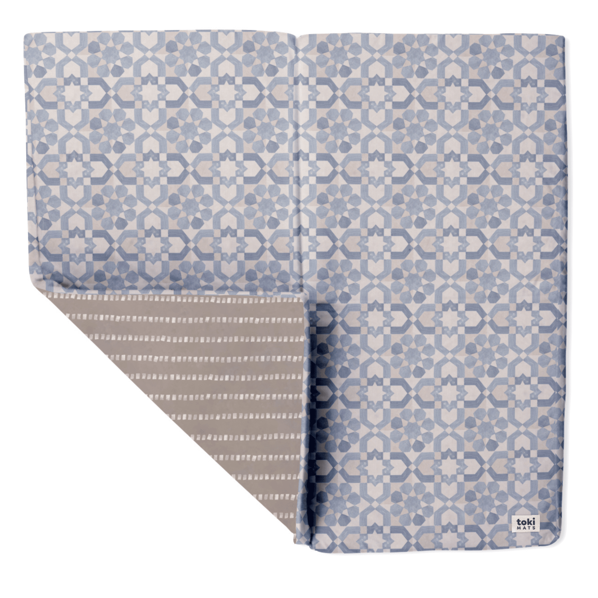 Toki Kids Blue Tile Organic Cotton Mat- Strolleria
