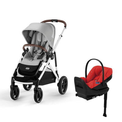 Cybex Gazelle S 2 and Cloud G Lux Travel System - Lava Grey / Hibiscus Red