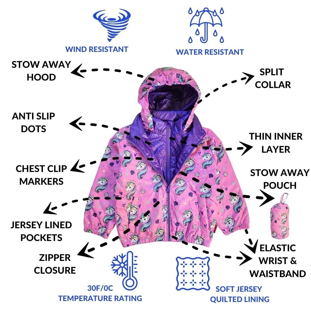 Onekid Car Seat Coat | The Road Coat Transition - Unicorn Print- Strolleria