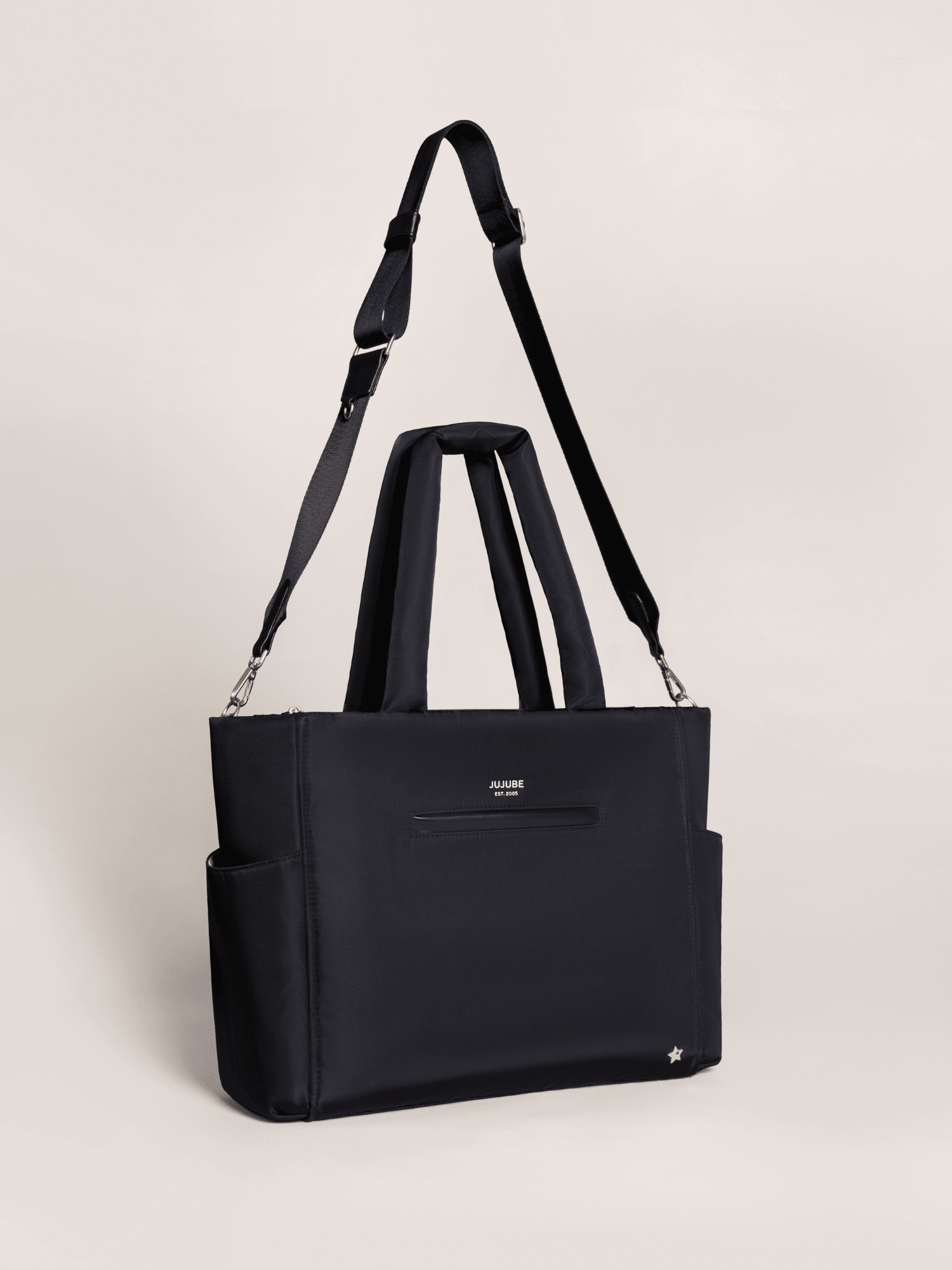 JuJuBe Utility-Strap Tote Diaper Bag - Black- Strolleria