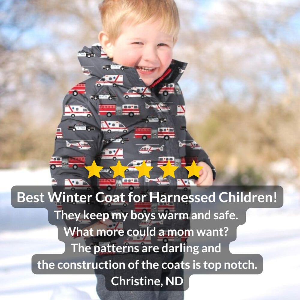 Onekid Car Seat Coat | The Road Coat Down - Rescue Print- Strolleria