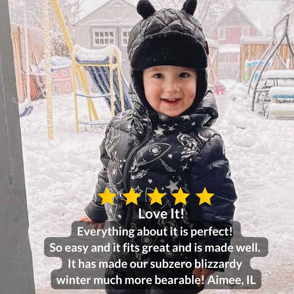 Onekid Car Seat Coat | The Road Coat Down - Rocketship Print- Strolleria