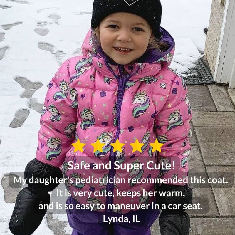 Onekid Car Seat Coat | The Road Coat Down - Unicorn Print- Strolleria