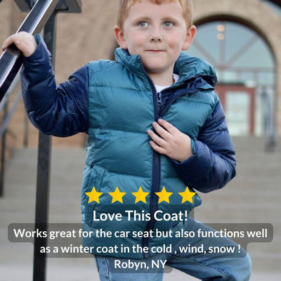 Onekid Car Seat Coat | The Road Coat Down - Navy/Teal