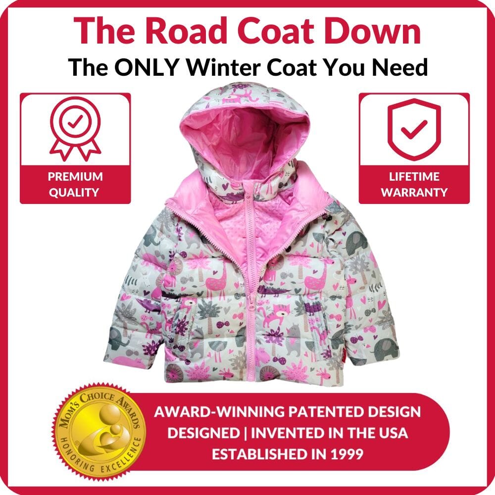 Onekid Car Seat Coat | The Road Coat Down - Safari Print- Strolleria
