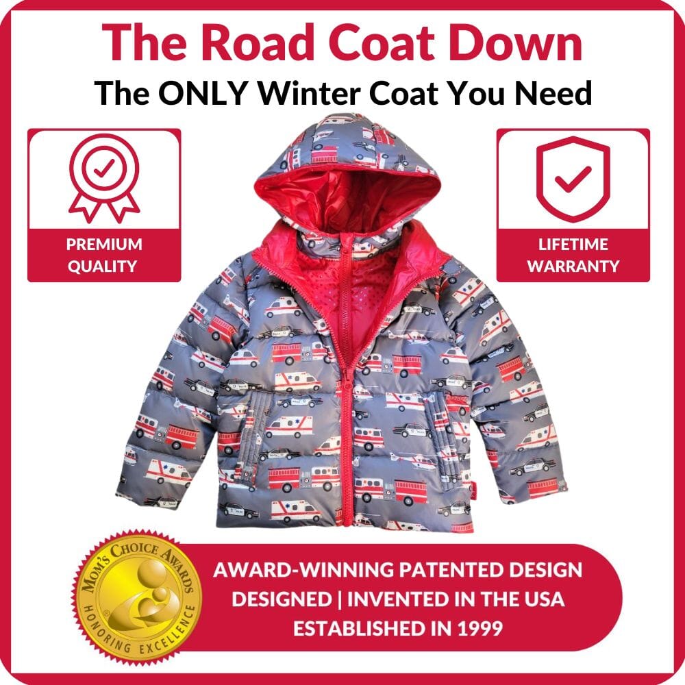 Onekid Car Seat Coat | The Road Coat Down - Rescue Print- Strolleria
