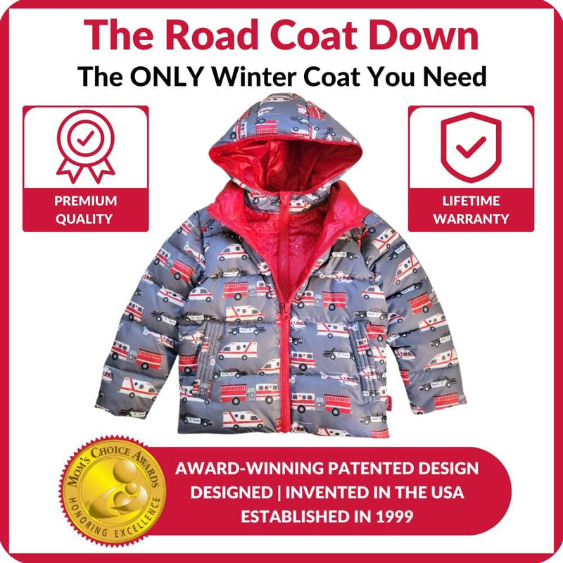 Onekid Car Seat Coat | The Road Coat Down - Rescue Print
