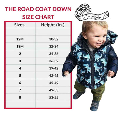 Onekid Car Seat Coat | The Road Coat Down - Navy Raptor Print