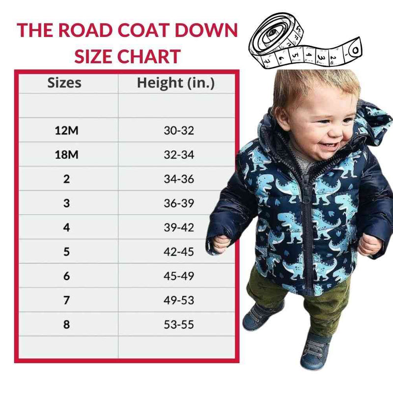 Onekid Car Seat Coat | The Road Coat Down - Navy Raptor Print