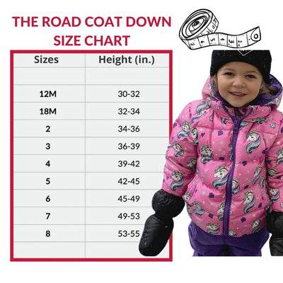 Onekid Car Seat Coat | The Road Coat Down - Unicorn Print