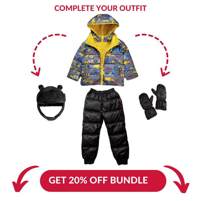 Onekid Car Seat Coat | The Road Coat Down - Construction Print