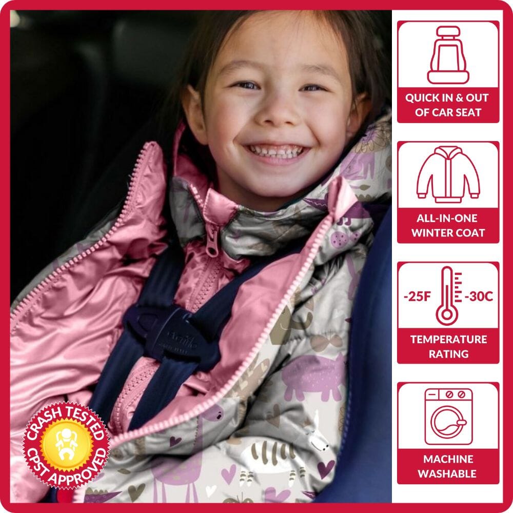 Onekid Car Seat Coat | The Road Coat Down - Safari Print- Strolleria