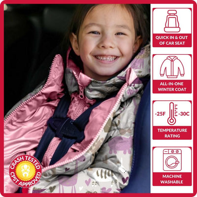 Onekid Car Seat Coat | The Road Coat Down - Safari Print
